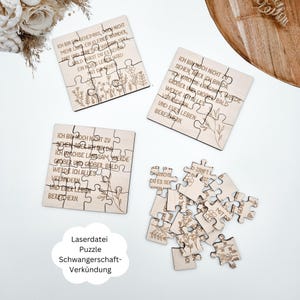 Laserdatei Puzzle Schwangerschaftsverkündung, Puzzle mit Blumen, Schwangerschaft, SVG, pdf, png, dxf inkl. Gewerbelizenz