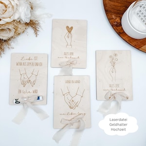 Laserdatei Geldgeschenk Hochzeit, Hochzeitsgeschenk, Postkarte, Haende, Reagenzglashalter, Brautpaar, SVG, dxf, png, pdf inkl. Gewerbelizenz