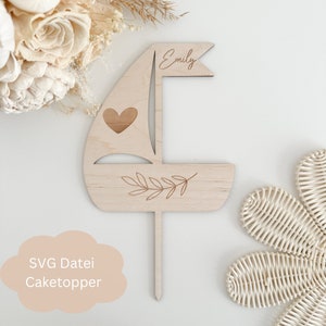 Fichier SVG avec licence commerciale - Caketopper bateau neutre pour baptême / communion / confirmation, caketopper