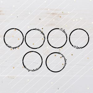 Laserdatei 6 Loops Valentinstag, Trockenblumenloops, SVG, dxf, png, pdf inkl. Gewerbelizenz