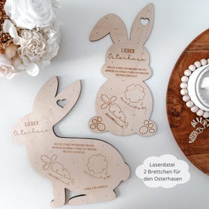 Laserdatei 2 verschiedene Tafeln für den Osterhasen, Geschenkidee Ostern, SVG, png, pdf, dxf inkl. Gewerbelizenz