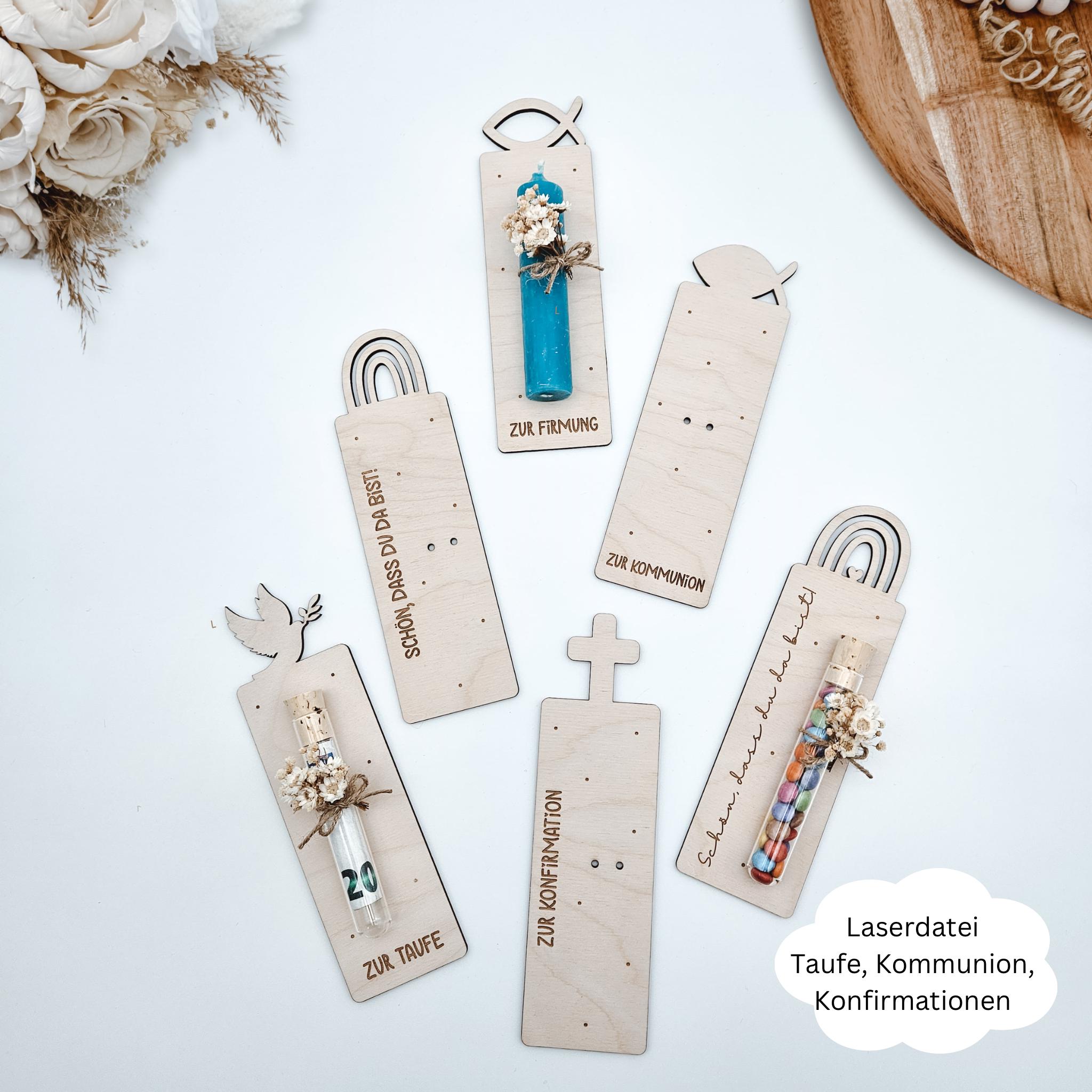 20 Gastgeschenke Zur Erstkommunion - Stifte Mit Hüllen, Mädchen-Design Mit Blume, Fuchsia Stift
