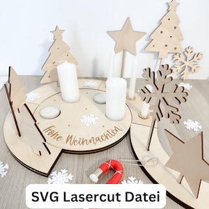 SVG con estensione della licenza commerciale del piatto di Natale, 4 strade e tappi con motivi, file SVG del piatto di Natale, file SVG di Natale