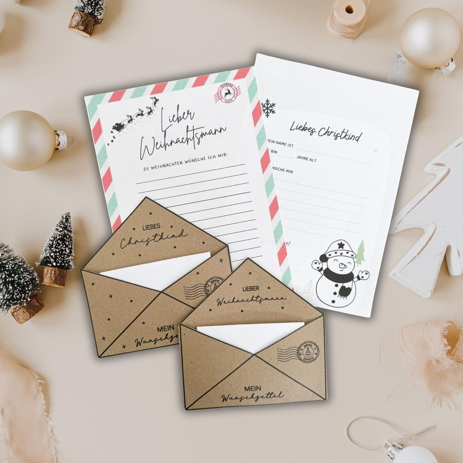 Printable Wish List Template for Santa Claus or Christ Child, Including ...
