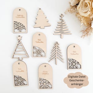 SVG Geschenkeanhänger Weihnachten, Laserdatei inkl. Gewerbelizenz