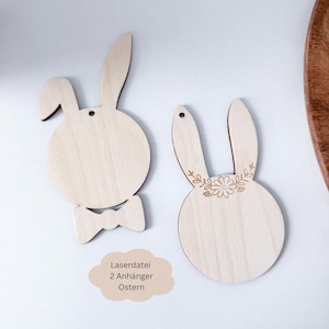 File laser 2 diversi ciondoli del cestino di Pasqua, idea regalo di Pasqua, coniglietti pasquali, SVG, png, pdf, dxf incl. licenza commerciale