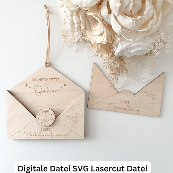 SVG Lasercut inkl. Gewerbelizenz -Datei Wunschzettel