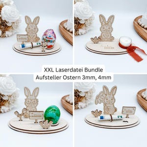 XXL Laserdatei Ostern Aufsteller, Teelichthalter, Geldgeschenk, Eieraufsteller, Eierhalter, 3mm,4mm, SVG, pdf, png, dxf inkl. Gewerbelizenz