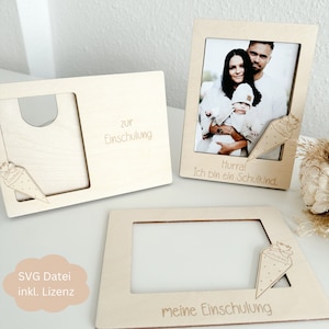 File SVG inclusa licenza commerciale per cornice per bambino in età scolare, idea regalo file laser