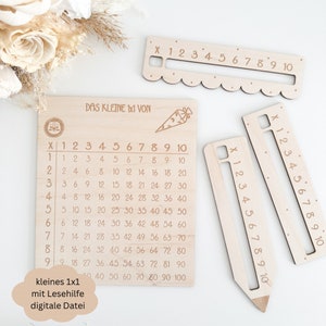Archivo cortado por láser SVG que incluye licencia comercial el pequeño 1x1, tabla de multiplicar