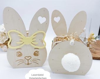 Laser file Easter basket in 3 mm and 4 mm, Easter basket, egg hunt, Easter basket, SVG, pdf, png, dxf including commercial license