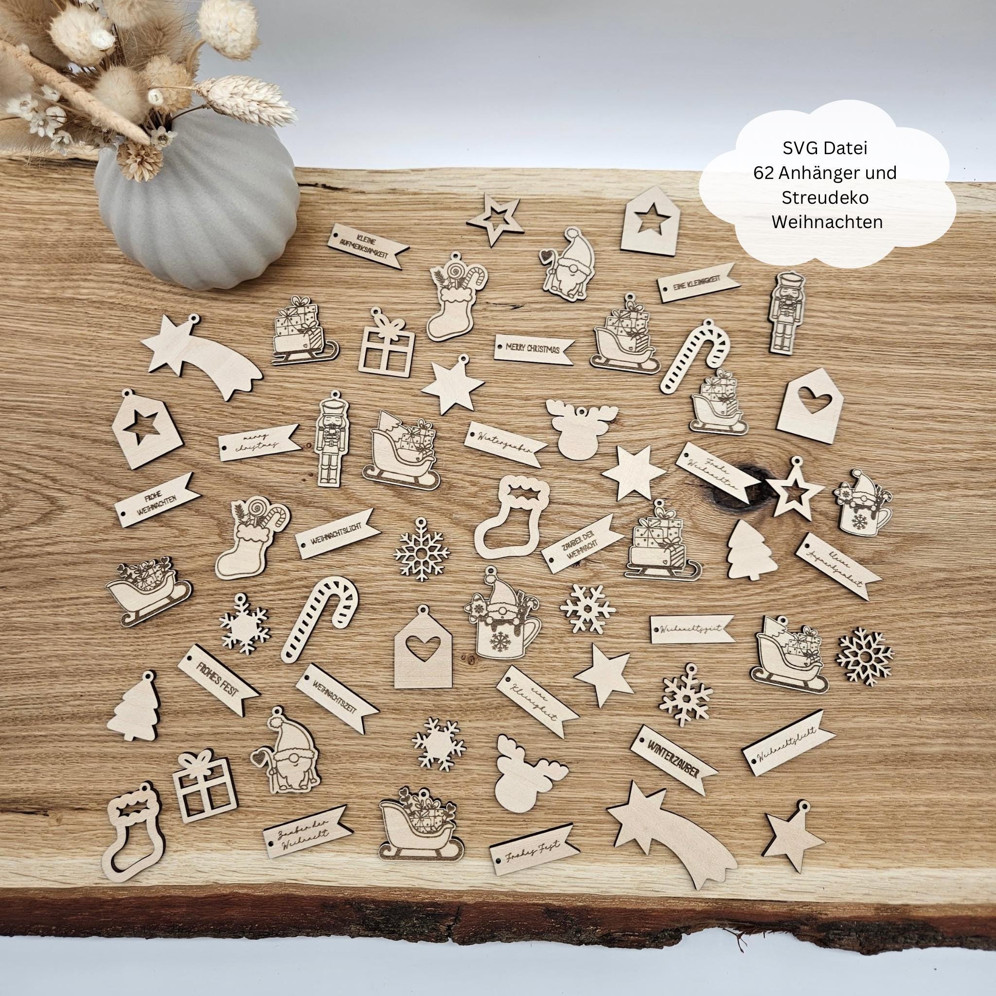 Logbuch-Verlag Weihnachtsanhänger 'FROHES FEST' Aus Holz - 9cm Geschenkanhänger