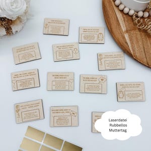 Cartes à gratter à fichier laser Fête des mères, biscuit de fortune, amour de maman, SVG, png, dxf, pdf, fichier laser avec licence commerciale
