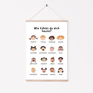 Wie fühlst du dich heute? Gefühle Kind, Gefühlstafel, Gefühlsrad Kinder, Kinderposter, Wanddeko Kinderzimmer