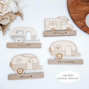 Laser file Kloetzchen Camping, Caravan, Camping, Happy Camper, SVG, pdf, png, dxf including commercial license