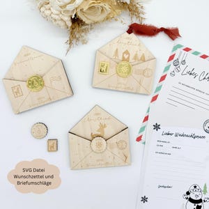 SVG Wunschzettel Weihnachtsmann und Christkind, inkl. 6 PDF Wunschzettel, Weihnachten, Weihnachtsgeschenk, Laserdatei inkl. Gewerbelizenz