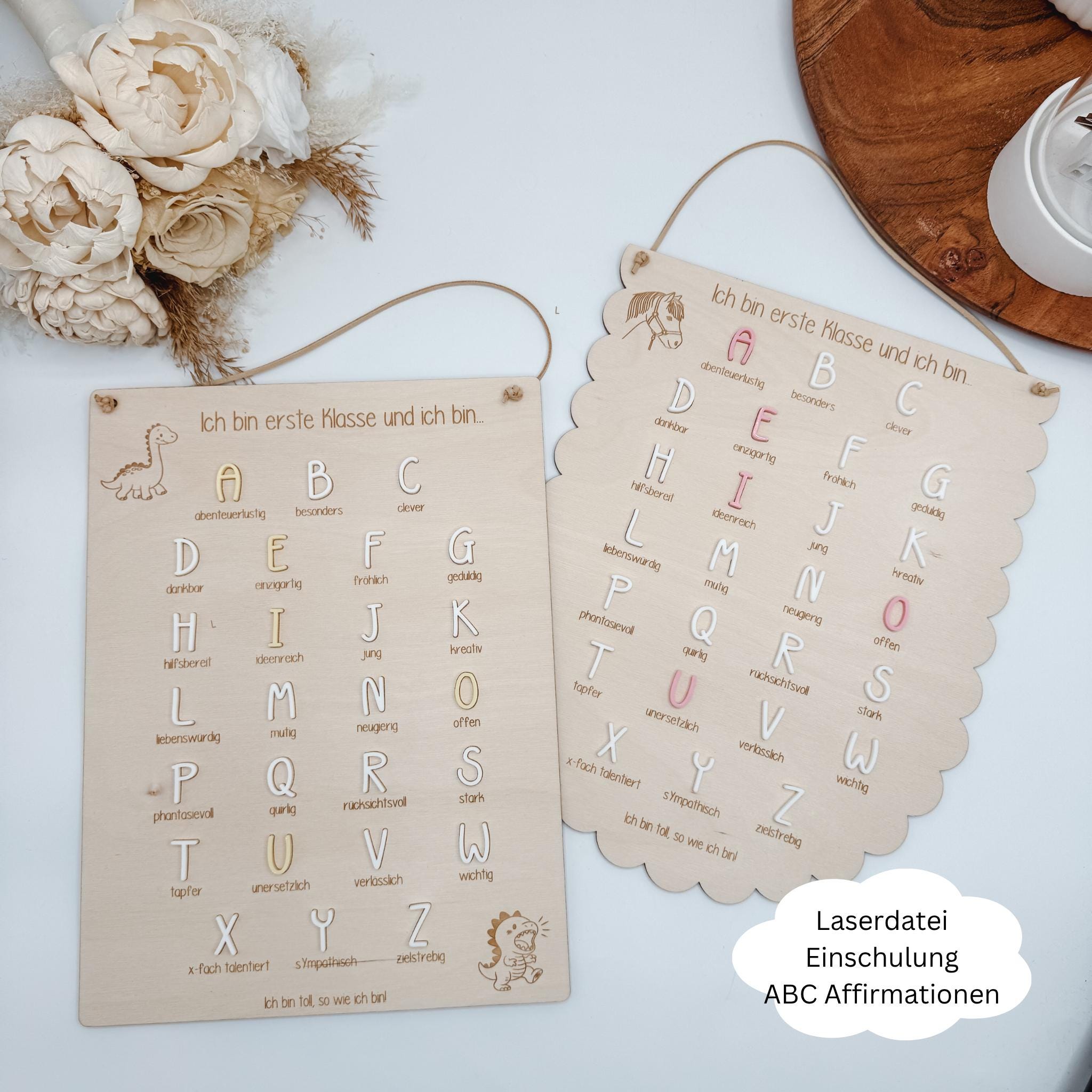 Laser file ABC affirmations, school enrollment gift, schoolchild, school, enrollment, blackboard, SVG, pdf, png, dxf including commercial license