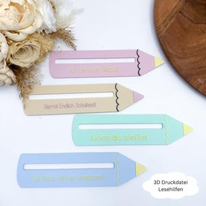 3D print file, StL, 3MF, reading aid pen shape, school, school child, school enrollment, bookmark, 3D print file