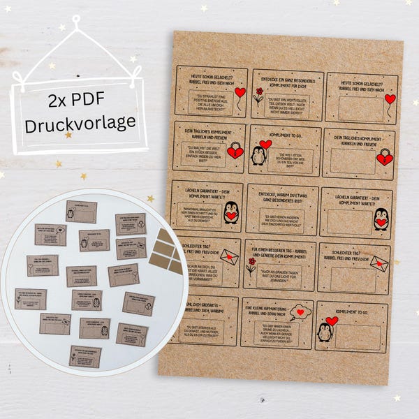 Komplimente To Go Druckvorlage