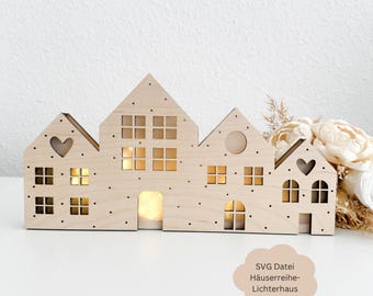 SVG Houses Series - Light Houses, Light Time, Laser File including Commercial License