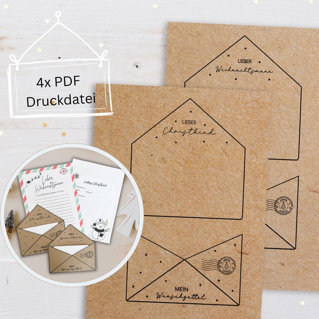 Printable Wish List Template for Santa Claus or Christ Child, Including ...