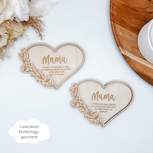 Archivo láser de corazón para el Día de la Madre, zarcillo de corazón, zarcillo de flor, regalo para el Día de la Madre, idea de regalo para mamá, SVG, PDF, PNG, DXF con licencia comercial incluida.