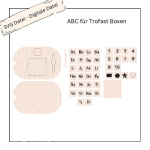 SVG Lasercut incl. commercial license - File ABC for small Trofast boxes