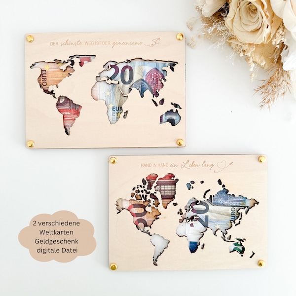 SVG lasercut file including commercial license 2 world maps, laser file wedding gift