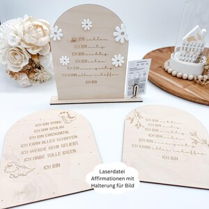 Laserdatei Affirmationstafel, Affirmationen Kinder, Aufsteller 3mm, 4mm, 6mm, SVG, pdf, png, dxf inkl. Gewerbelizenz