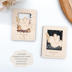 Laser file money and voucher holder baptism dove, confirmation, communion, SVG, pdf, png, dxf including commercial license