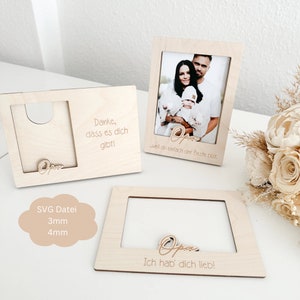 Arquivo SVG incl. moldura de licença comercial vovô, ideia de presente de arquivo a laser vovó, presente de arquivo a laser para o dia das mães, presentes de aniversário