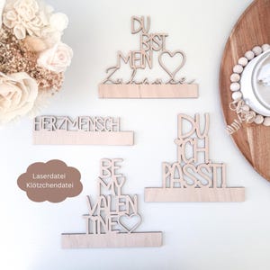 File laser 4 motivi a blocchi testo San Valentino, festa della mamma, idea regalo, sentito, SVG, dxf, png, pdf incl. licenza commerciale