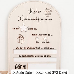 File SVG che include la licenza commerciale per Babbo Natale, lista dei desideri del file SVG, file SVG Caro Babbo Natale