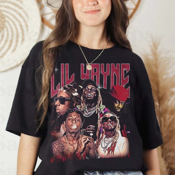 Lil Wayne Vintage 90s Camisa / Sudadera / Sudaderas con capucha, Lil Wayne Camiseta, Hip hop RnB Rap Unisex Homage Tee, Lil Wayne 90s Graphic Tee