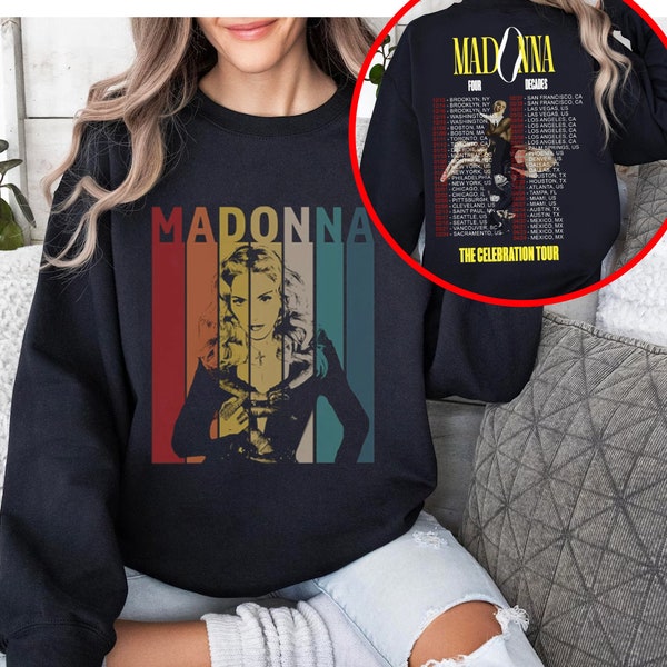 Madonna 90s Vintage Shirt, 2024 Tour Madonna The Celebration T-Shirt, Four Decades Tour Shirt, Madonna Fan Gift Shirt, Madonna Concert Merch