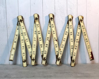 Vintage Columbia Eagle Master Quality Wood Metal Vintage Folding Hinged Ruler 072F