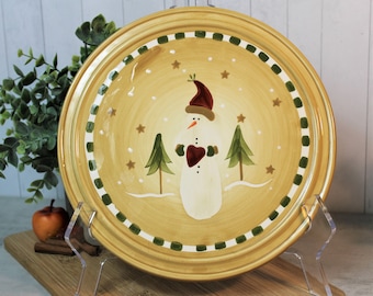 Vintage Sonoma Snowman Ceramic Trivet: Holiday Kitchen Decor