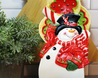 2009 Fitz and Floyd Sugar Coated Collection Christmas Snowman Spoon Rest