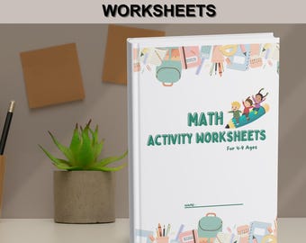 Math Activity Worksheets  for kids 4-9, Printable , Early Learning, Counting, Adding, Subtracting, Problem Solving, Kindergarten Math, Pre-k