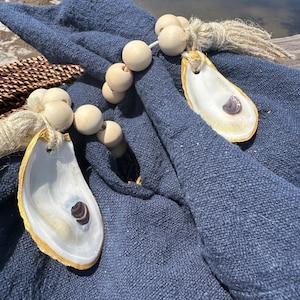 Oyster Napkin Ring , Natural Shell, Table Settings, Hostess Gift, Bridesmaid or Wedding Gift, Coastal Decor
