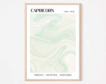 capricorn poster, zodiac artwork, aura poster, capricorn gift, astrology poster, zodiac sign gifts, gradient aura wall art, instant download