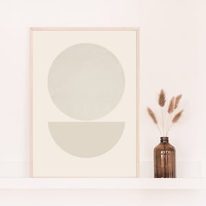Circular poster in nude/beige, digital download, minimalist wall art, beige/nude wall art, circular wall art, earthy neutral colors