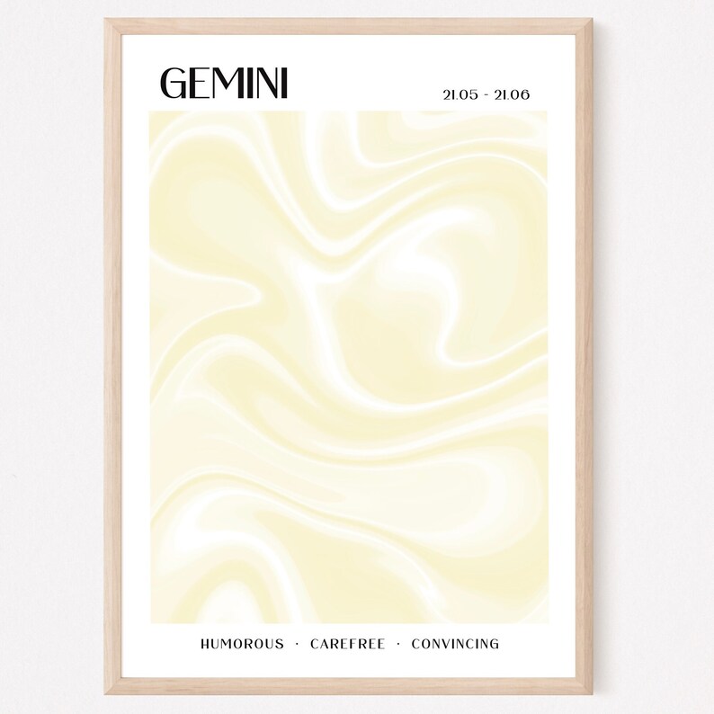 Gemini Wall Art, Aura Poster, Gemini Gifts, Gemini Gift Ideas, Gemini ...