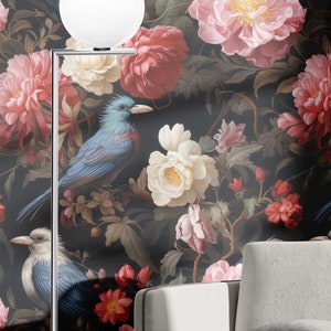 Abnehmbares Vinyl Kunst Papier Dekorative Schönheit mit Vogel Akzenten durch Schälen und Aufkleben