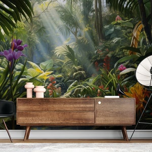 Tropischer Regenwald Wallpaper Dschungel Landschaft Wandbild Schälen und Aufkleben
