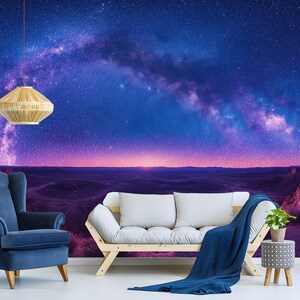 Großes Milchstraße Panorama Tapete - Ablösbares Peel and Stick Galaxy Wandbild, Ideal für Schlafzimmer