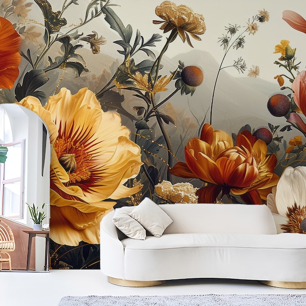 Orange & Gold Wallpaper Etsy