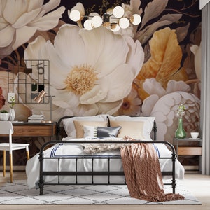 Floral Wallpaper Peel and Stick | Self-Adhesive Peony Blossoms