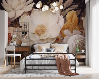 Floral Wallpaper Peel and Stick | Self-Adhesive Peony Blossoms