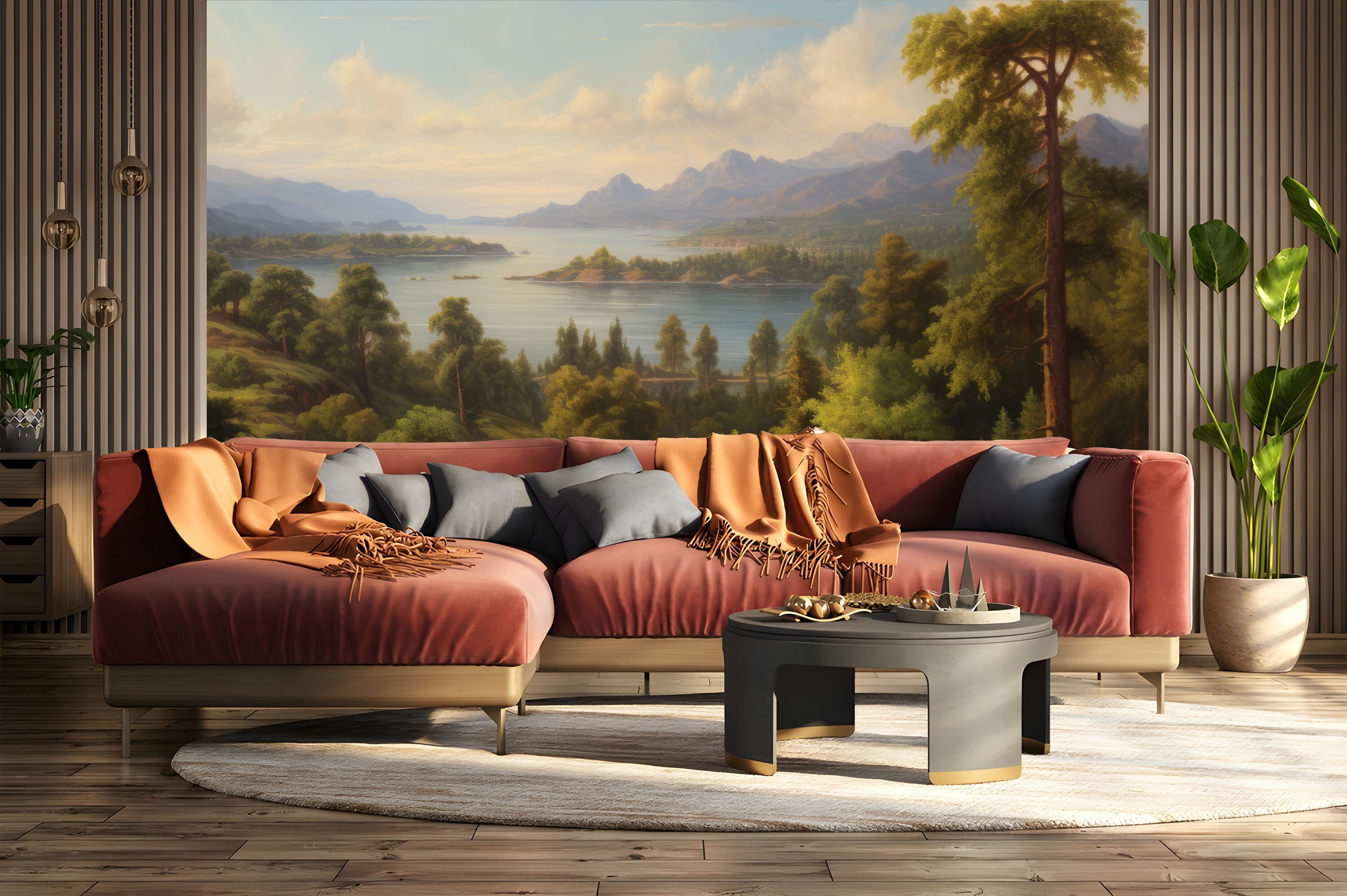 Timeless Tranquility Scenic Wall Mural Vintage Landscape, Nursery Room ...